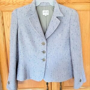 Armani Collezioni Wool Blazer pale blue with pink threading size 10